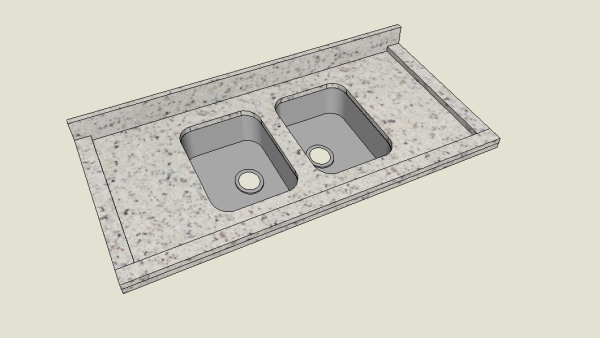 Mesada 120 cm con bacha Dallas